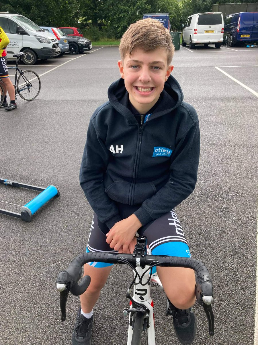 BOOM <a href="/OtleyCycleClub/">Otley Cycle Club</a> U14 rider Alex Hodgkins takes his first ever bike win at Hammerstones in No Nonsense circuit race this morning 💪
Well done Alex 😁
One HAPPY BOY 🎉
<a href="/ChevinCyclesLTD/">Chevin Cycles Group</a> <a href="/SANTINI_SMS/">Santini Cycling</a> <a href="/MASdesignLeeds/">MAS Design ltd</a> <a href="/BikeFutures/">Bike Futures</a>