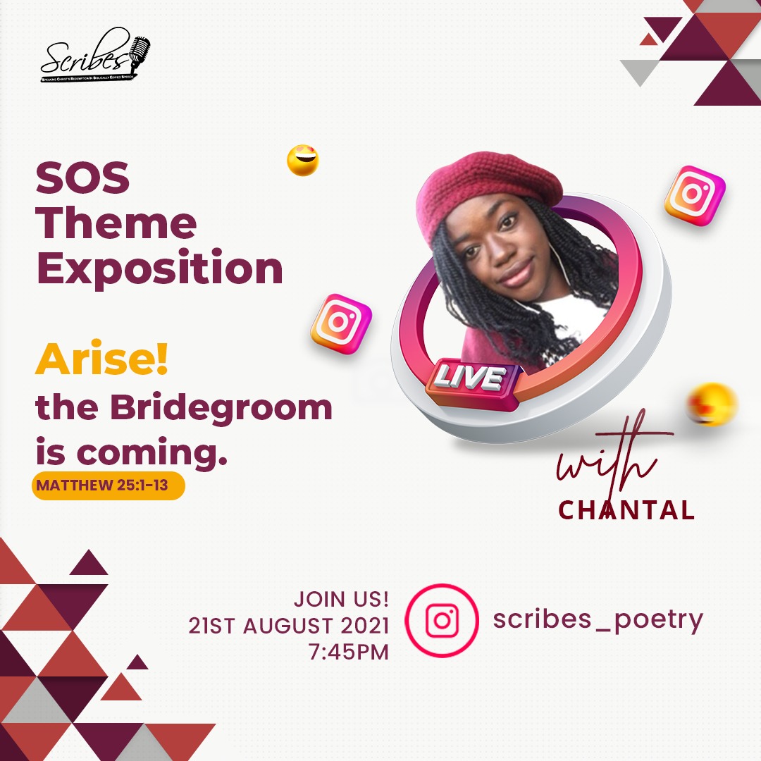 scribes_global's tweet photo. We will be going live on Instagram this evening at 7:45pm to do a short exposition on our theme.
This is he link to our Instagram page-
https://t.co/xGb2u2ztMs
Kindly follow us if you haven't. See you at 7:45pm
#ScriptsOnScrolls2021
#Arisethebridegroomiscoming
19/09/21 https://t.co/pJMBJYSshm