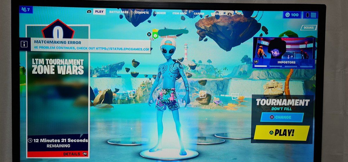 LMcasanova1's tweet photo. Yeah there was massive issue with it tonight. Couldn't join any games and it was saying it was a duo's tournament in the game selection screen. Not to mention the weird game results from what must be hackers trying to rig the results? https://t.co/f2VoUtPHbt