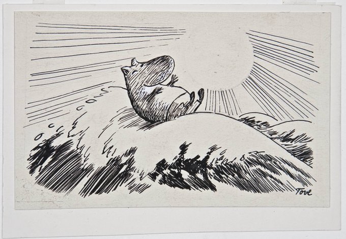 Illustration by artist Tove Jansson (1914-2001) from her 'Moomins' book series  #WomensArt