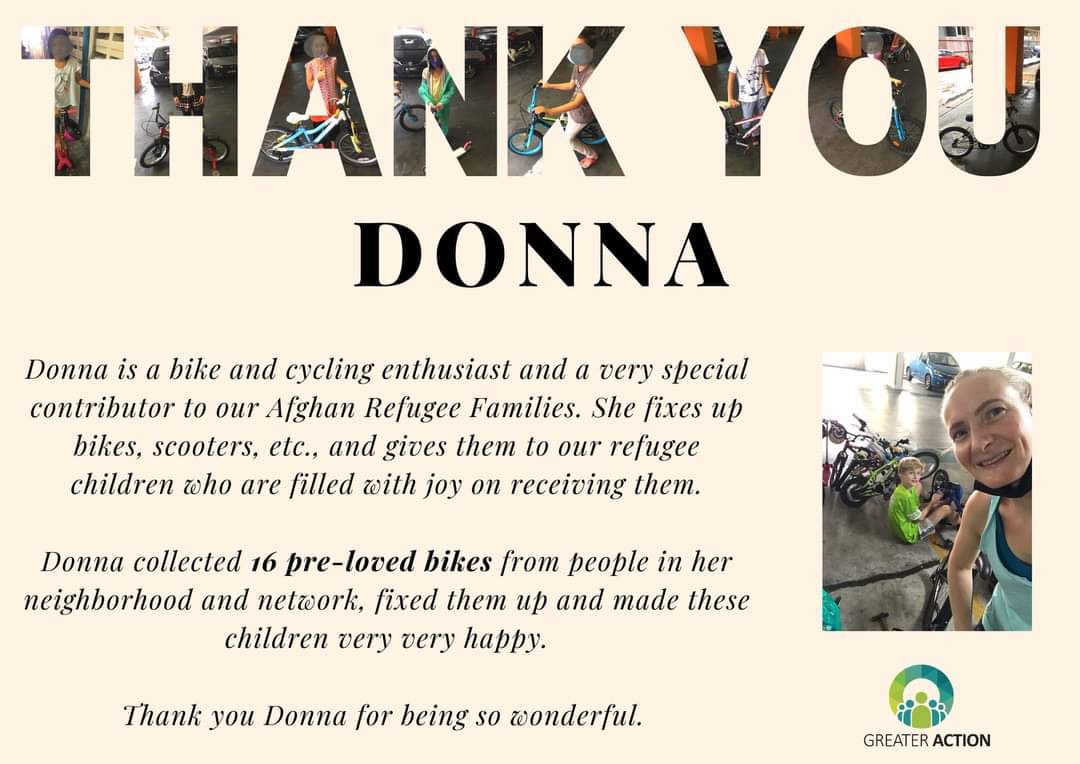 In these times, when children cannot go out freely, when they see grief around them &amp; hear more devastating news from their homeland, the joy Donna brings to them is immeasurable. Watch it here: fb.watch/7tYUNh_dcJ/ Thank you again Donna! #AfghanLivesMatter #greateraction