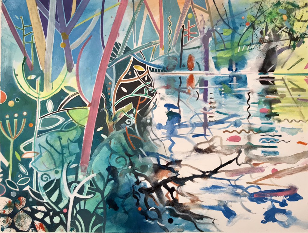 "Tangled Bank Distant Water" new acrylic on paper for the <a href="/RWS_Art/">Royal Watercolour Society</a>    Autumn exhibition "Now and Then" at Bankside October . interesting exhibition as each artist includes an older work together with recent works <a href="/TheLondonGroup1/">The London Group</a>  <a href="/BanksideGallery/">Bankside Gallery</a> <a href="/EalingBeat/">EalingBeat</a> <a href="/TheArborealists/">The Arborealists</a>