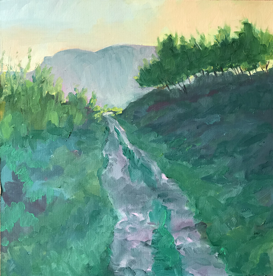 Turning a corner - into the light.. I'm hoping my recent oil painting is a positive omen :-)