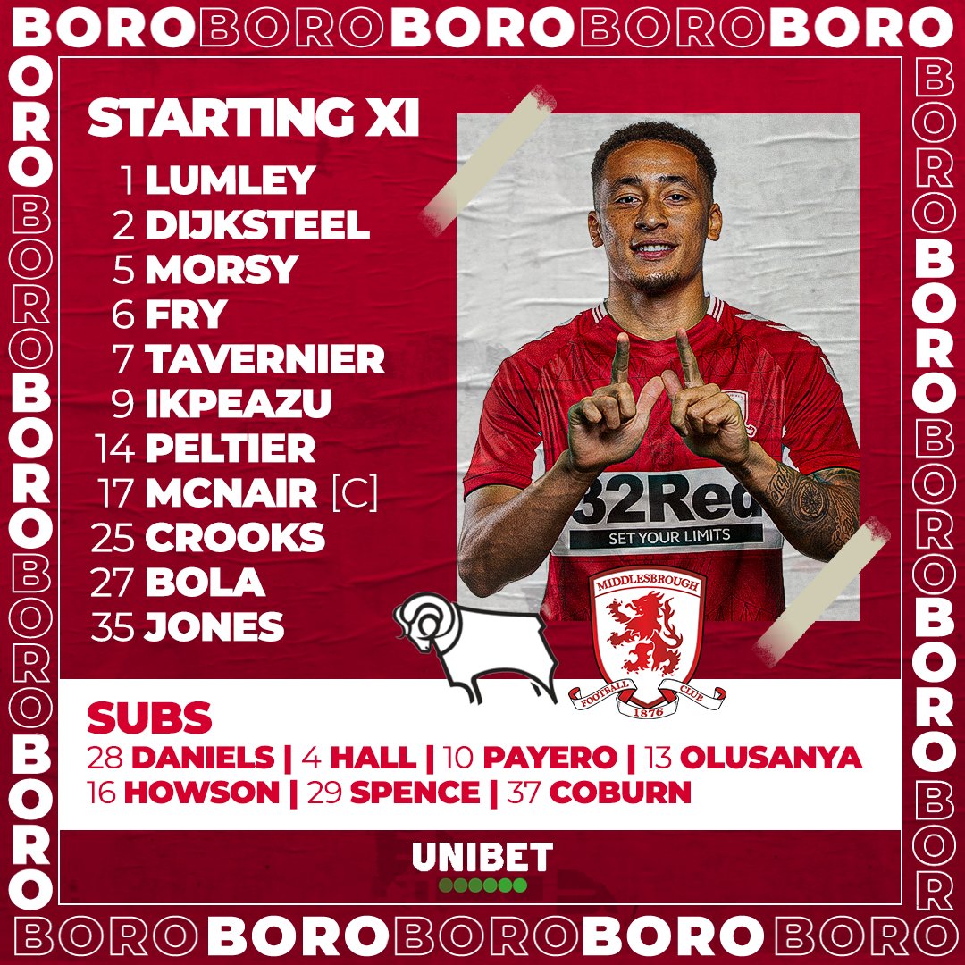 Boro's tweet photo. The #Boro XI 💪

@unibet #UTB https://t.co/5KGNNM81C6