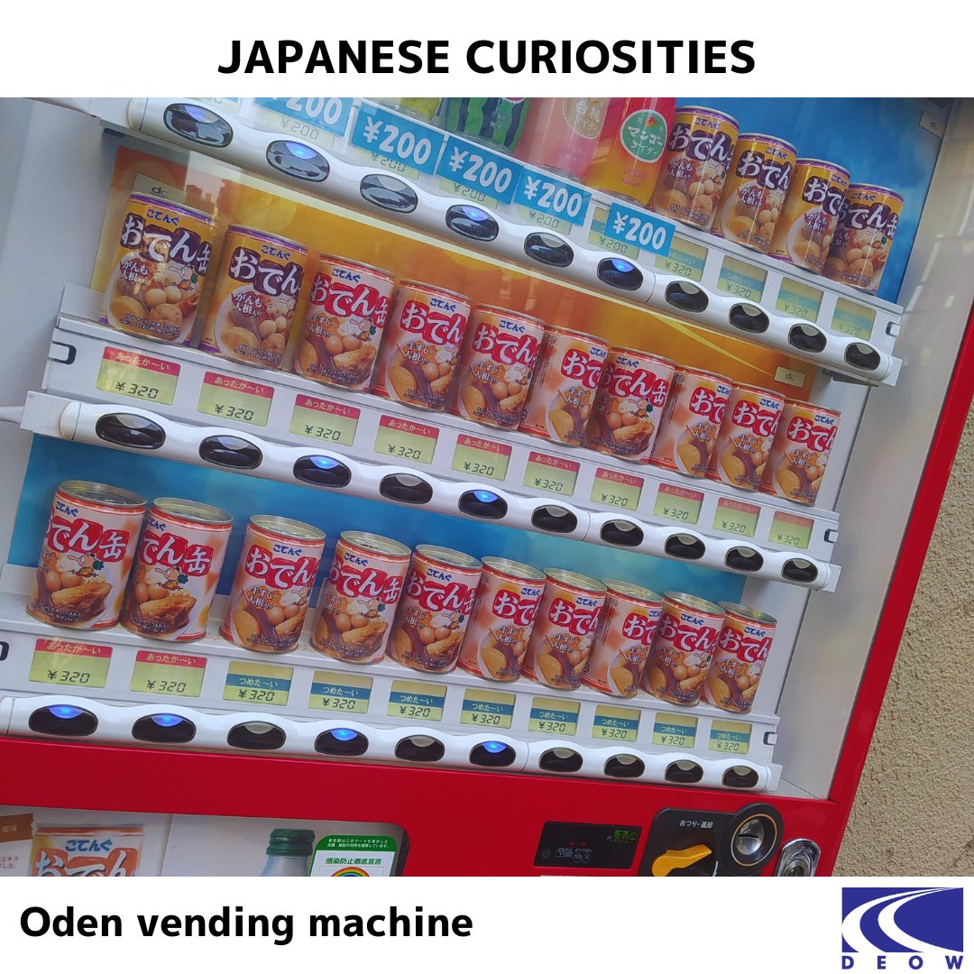 jpnstudynetwork's tweet photo. We found an Oden vending machine!  What is Oden? Oden is a type of nabemono, consisting of ingredients such as boiled eggs, daikon, konjac, and processed fishcakes stewed in a light, soy-flavored dashi broth.

#learnjapanese #studyjapanese #studyabroad  #japanese #japon #japones https://t.co/aP1mGP6F3t