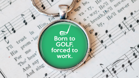 Golf Key Ring
Super cute 1 inch round glass cabochon key ring.
It features 'Born to Golf Forced to Work' Key ring - perfect gift for all those golf nuts you know!
It comes in an organza gift bag.
flightypiece.etsy.com
#golfgift
#golfkeyring
#mensgift
#gentsgift
#golfloversgift