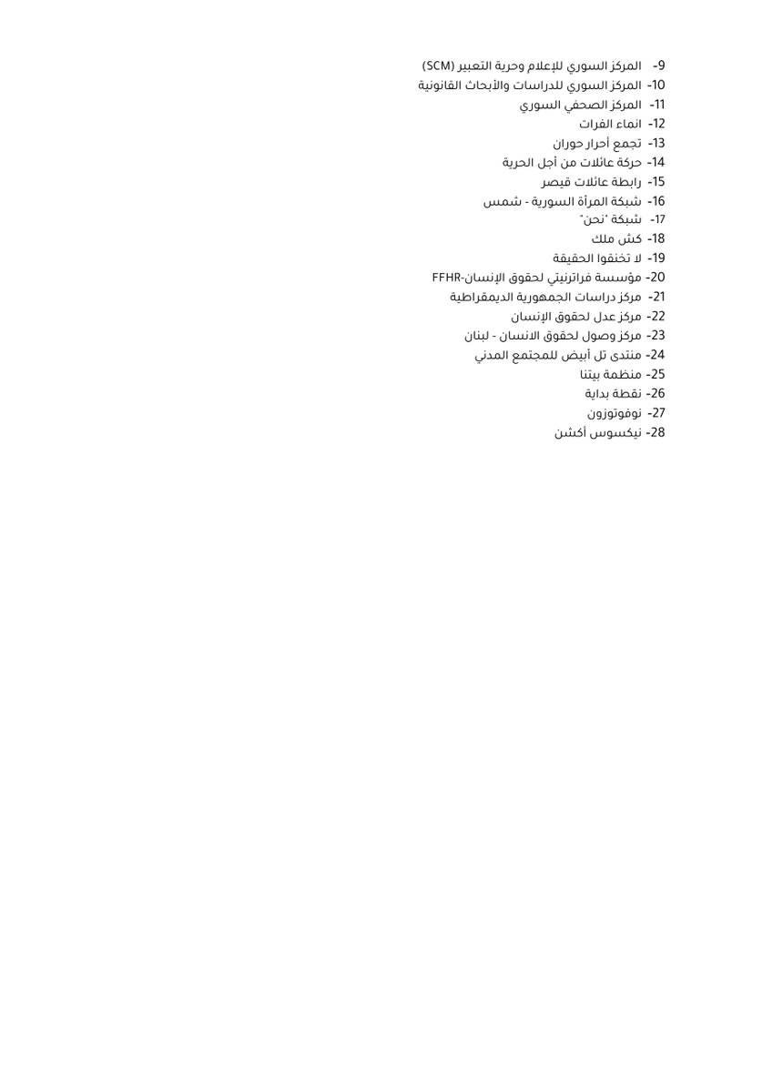 Nexus_Action's tweet photo. بيان مشترك
منظمات مجتمع مدني وحقوق إنسان سورية تدعو الحكومة البريطانية إلى التراجع عن قرارها بشطب اسم رجل الأعمال السوري “طريف الأخرس” من قائمة العقوبات لديها https://t.co/9l7YINCuyM