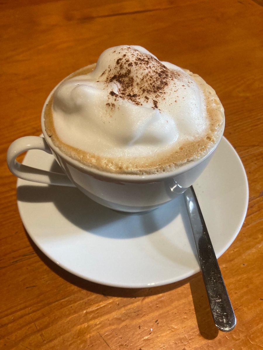 It may have taken 3 months but think I'm starting to get the hang of this cappuccino thing now. Open/ArAgor: 11am-4pm. #teatent #historichouse #TyHanesyddol #OpenToVisit #VisitWales #Gerddi #Gardens