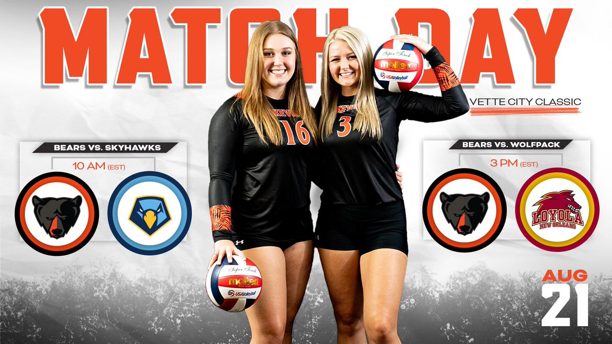 DAY 2️⃣

Bears face off with Point and battle with Loyola New Orleans in the final day of the Vette City Classic!

⏰: 10:00 AM | 3:00 PM (EST)
🆚: <a href="/PointSkyhawks/">Point Skyhawks</a> | <a href="/LoyolaWolfPack/">Loyola New Orleans Athletics</a> 
📈: bit.ly/3gkIQuS
