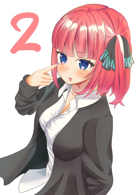 たろさんがTwitterに投稿した中野二乃(五等分の花嫁)のイラスト。