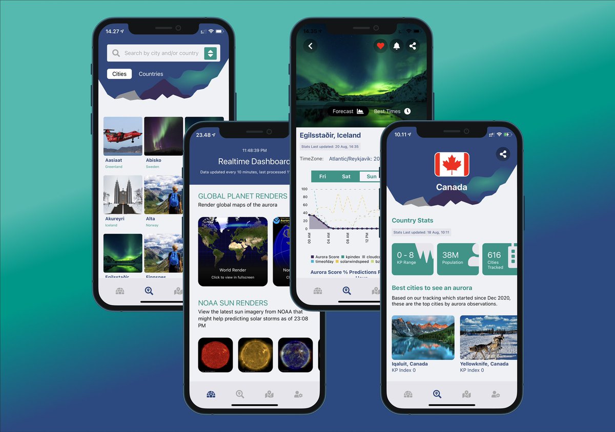 Aurora season on the horizon and with that we have released the next version 🌌
App Store 📱 - apps.apple.com/app/id15762516… 
Play Store - play.google.com/store/apps/det…
—Realtime Global stats 🌎
— Country Search &amp; sorting options 🔍
— Dedicated Country Screen ⏳
 #auroraborealis #auroras
