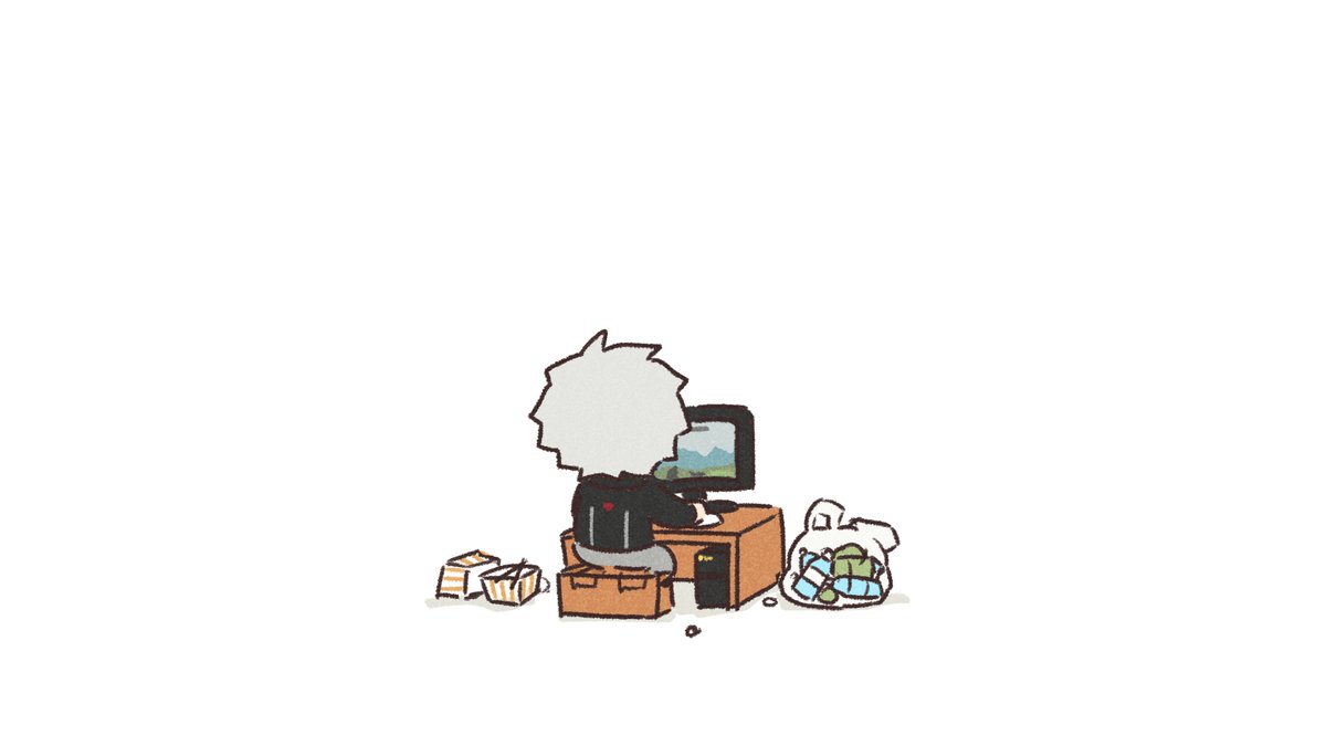 「・・・ 」|＜れこ🐺のイラスト