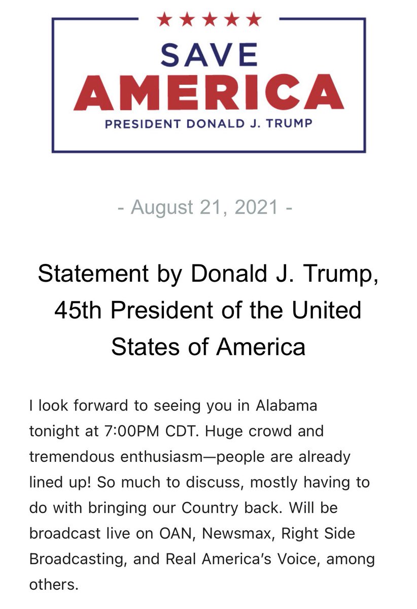 Statement by Donald J. Trump, 45th President of the United States of America

Tune in to <a href="/RSBNetwork/">RSBN 🇺🇸</a>! 🇺🇸