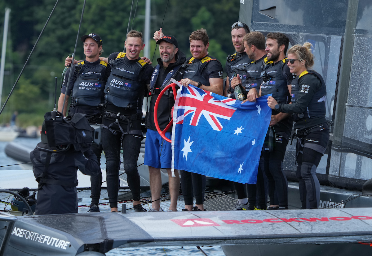 Cognizant's tweet image. That was an impressive win, Australia! Congratulations to all teams for an exciting day on the water. Let’s continue making history with @SailGP, the world’s first climate-positive sail racing championship. #ProudSponsors #DenmarkSGP #RacefortheFuture