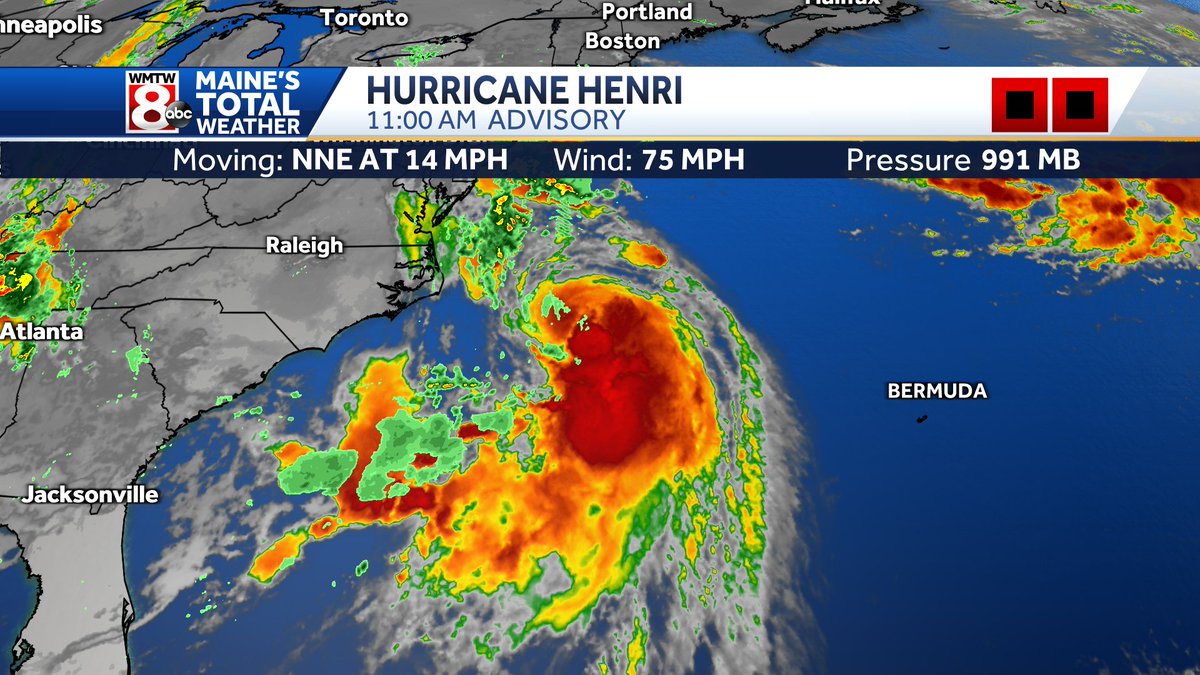 Jacqueline Thomas On Twitter Update Henri Now A Category 1 Hurricane With Winds At 75 Mph Movement Is Nne At 14 Mph And There Has Been A Slight Shift East In The