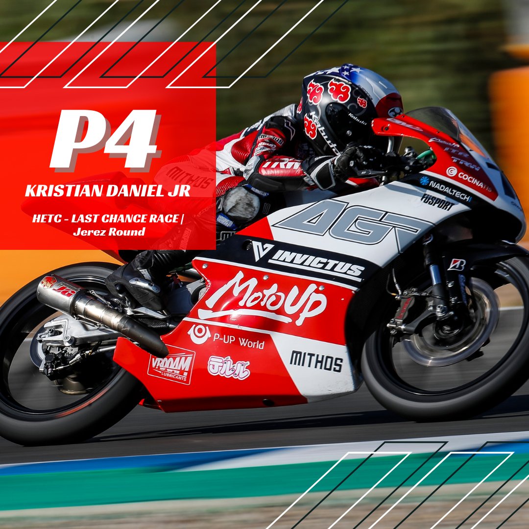 AGR Team (@agrteam_racing) on Twitter photo 🏁 #HETC LAST CHANCE RACE ✅
<a href="/racingKDJR/">Kristian Daniel Jr.</a> was so close to qualifying for tomorrow races! After fighting for the first position he finished 🅿️4️⃣ (drop 1 position due to exceding track limits).
Great job Kristian!
@CEVMotorcycle | <a href="/circuitodejerez/">Circuito de Jerez-Ángel Nieto</a> 🏁 #HETC LAST CHANCE RACE ✅
<a href="/racingKDJR/">Kristian Daniel Jr.</a> was so close to qualifying for tomorrow races! After fighting for the first position he finished 🅿️4️⃣ (drop 1 position due to exceding track limits).
Great job Kristian!
@CEVMotorcycle | <a href="/circuitodejerez/">Circuito de Jerez-Ángel Nieto</a>