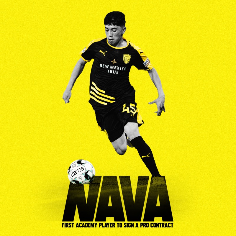 NewMexicoUTD's tweet photo. Cristian Nava: New Mexican, State Champion, and now, professional soccer player 🖤💛.

Cristian becomes the first New Mexican to complete the #pathtopro from our Academy to signing his first professional contract! ¡FELICIDADES CRISTIAN! #SomosUnidos