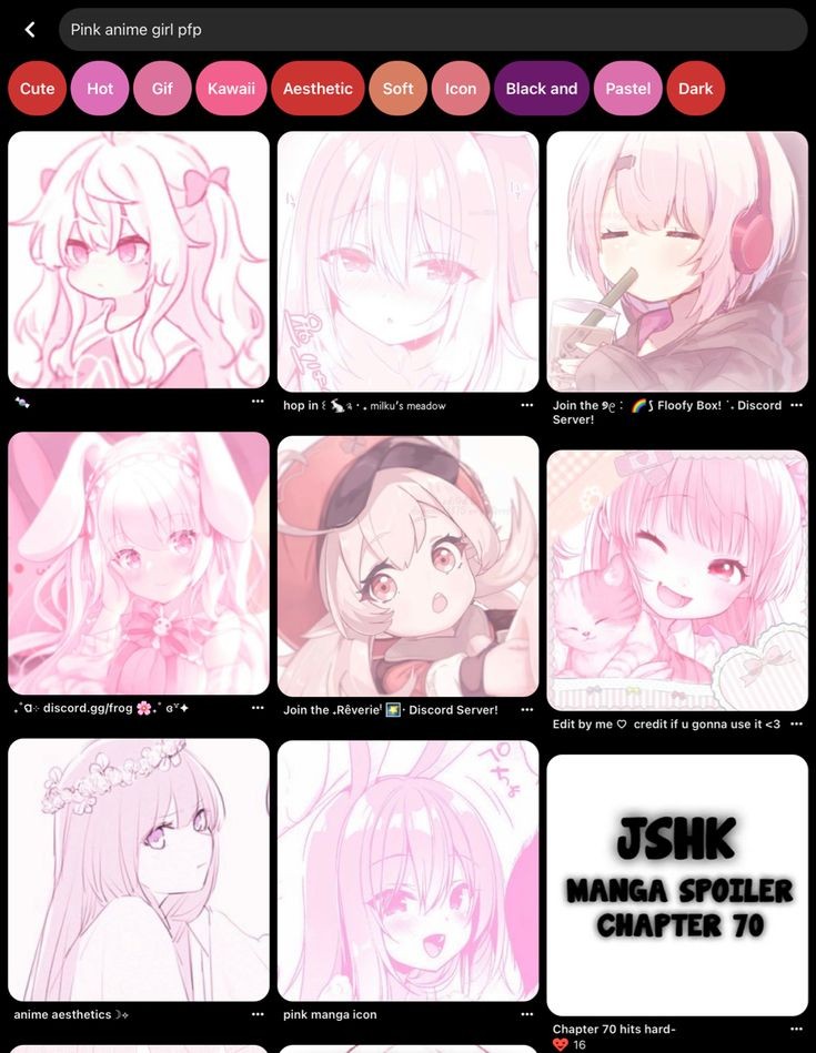 Anime girl with pink hair - Discord Pfp