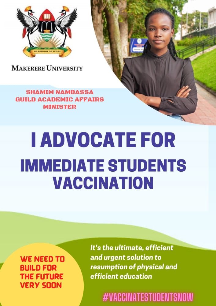 Makerere population stands at approximately 40,000 people now. The ministry of health can vaccinate these students and staff within a short time or even in a phased manner and studies can resume #vaccinatestudentsnow @MinofHealthUG