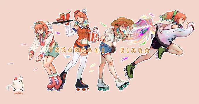 kiara but with roller skates for no reason#artsofashes #絵ニックス 