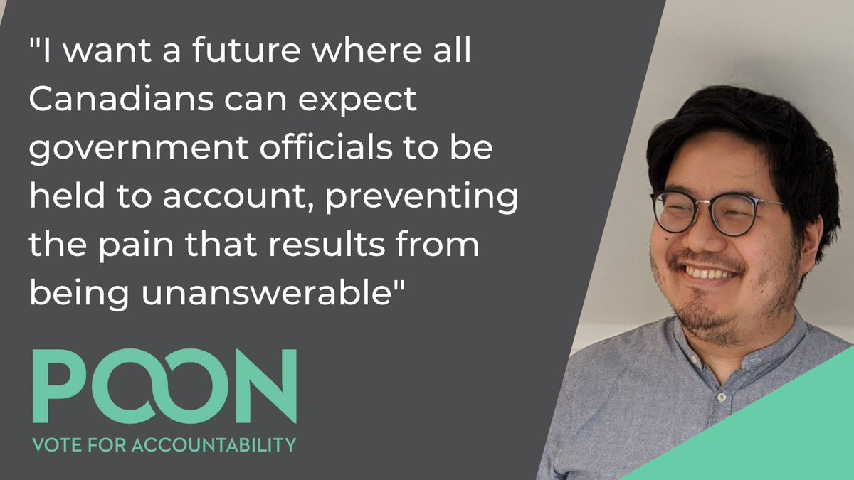votepoon's tweet photo. I want a future where all Canadians can expect government officials to be held to account, preventing the pain that results from being unanswerable. #cdnpoli #ScarboroughSouthwest #SSW #VoteAccountability https://t.co/l42wA0e5qK