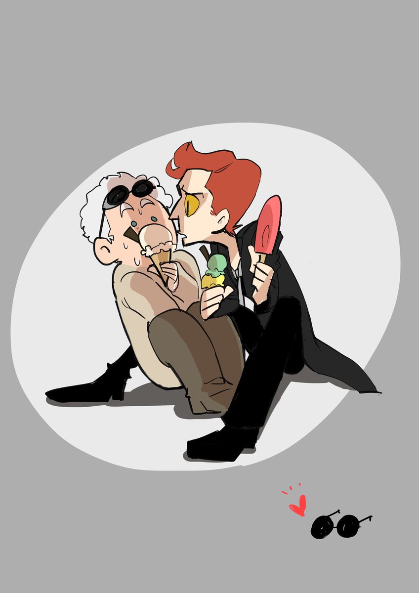 Clowley sunglasses are loved by everyone🕶
皆に愛されているCrowleyのサングラス🕶

 #GoodOmens 
 #GoodOmensFanArt 