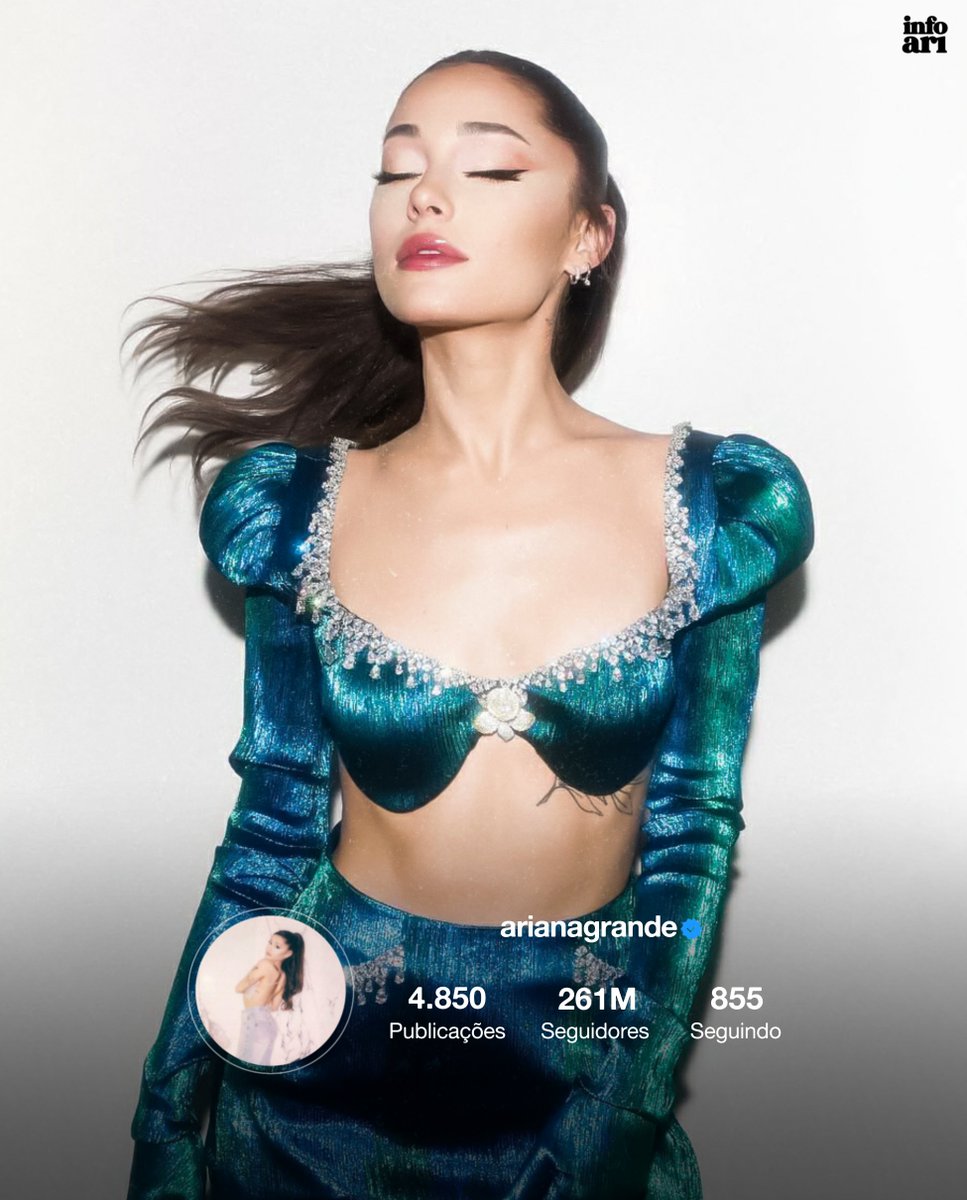 infoari's tweet photo. Ariana Grande se torna a primeira mulher com 261 MILHÕES de seguidores no Instagram 📸 https://t.co/H6zSS3Qhts