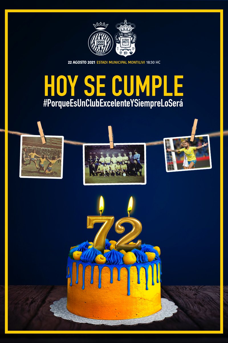 UDLP_Oficial's tweet photo. 👋🏼 ¡Buenos días, afición!

Hoy nos toca pedir un deseo y que se cumpla: #ganar. Cumplir en el campo y cumplir muchos más. 🥳

#GironaLasPalmas 
#LaUniónHaceLasPalmas 💛💙 https://t.co/cqybcVOWzS