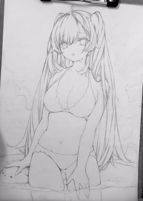 スランプが続いてお休みしてましたが、別の絵に描きはじめたら気晴らしできました('ω`) 