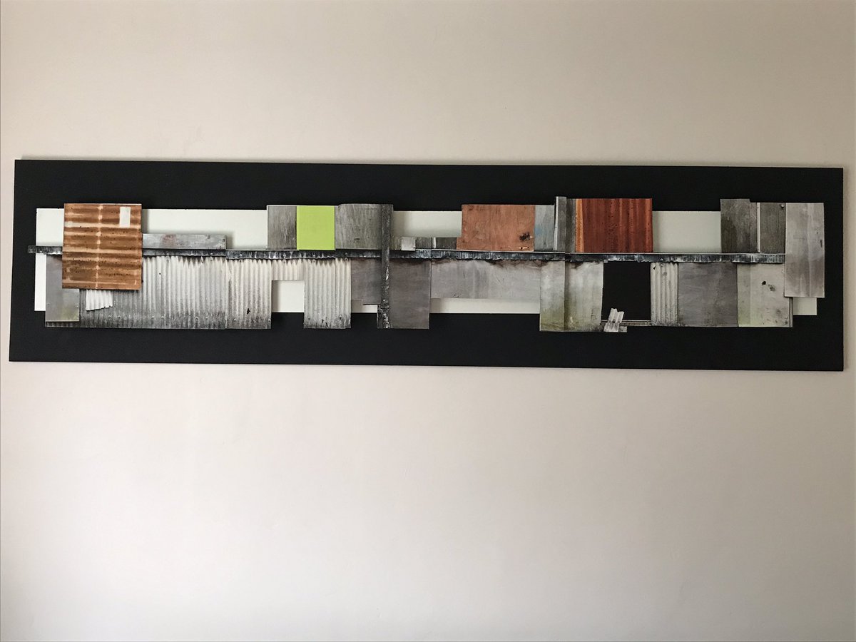 classbreakfast's tweet image. A fantastic interpretation by @photocopeland of one of his images. An old derelict in Dromore the “hangar” Three dimensional floating images printed on textured art paper emphasising the materials of the building. Pride of place in our living room. @visit_armagh #historicdromore