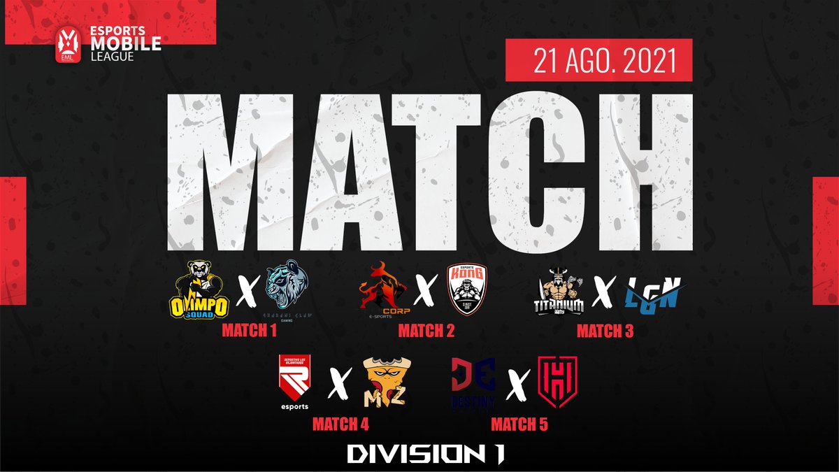#EML_WR | MATCHDAY!

Inicia la 2da jornada:

<a href="/OlimpoSquad/">Olimpo Squad⚡️</a> 🆚 @ClawGuarani
#TrujiCorp 🆚 <a href="/kongesportsgg/">KONG ESPORTS</a>
<a href="/TitaniumArmyGG/">⭐ Titanium Army ⭐</a> 🆚 <a href="/LegionEsportsOK/">Legion Esports 🇦🇷</a>
<a href="/LosRejuEsports/">Los Rejuntados Esports</a> 🆚 <a href="/MZteamesports/">MZ Team 🍕</a>
<a href="/EDestyBlack/">Destiny eSports Wild Rift™</a> 🆚 <a href="/HardEsports/">[H]ard Esports</a>

⏰| 16:00hrs 🇵🇪
📺| twitch.tv/eml_latam

NO TE LO PIERDAS

#eSportsMobile