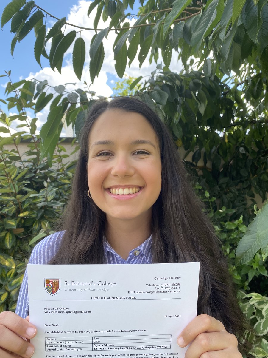 Congratulations to <a href="/BnlfJld/">British Nigeria Law Forum: Junior Lawyers Division</a> member <a href="/SarahOjikutu/">Sarah Ojikutu</a>
 who will be studying #Law at <a href="/Cambridge_Uni/">Cambridge University</a> next month!

She says:

'If you really want something, fight for it until you get it! You will get there eventually.' 

Well done Sarah &amp; wish you success!

#bnlfjld #bnlf #successstory