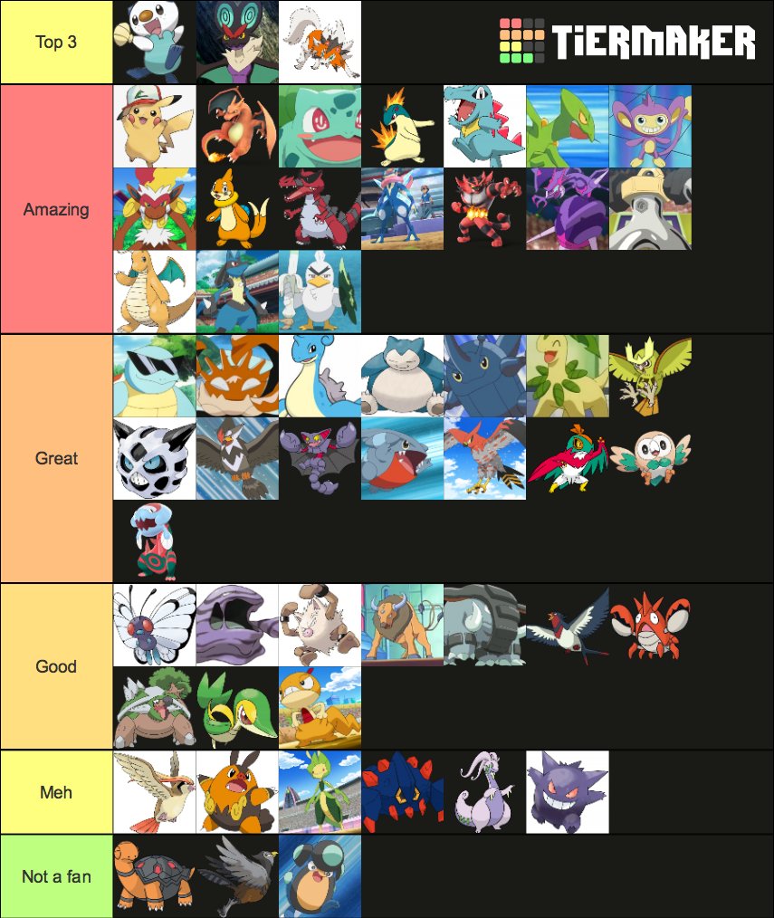 all ash pokemon list