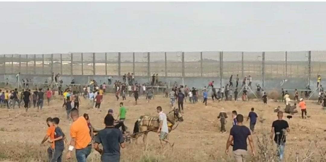 JatIkhwan's tweet image. Bagi memperingati hari bersejarah yang berlaku pada 21/8/1969 di mana Masjid Al Aqsa dibakar, warga Gaza hari ini berarak ke tembok pemisah di timur Gaza untuk menyertai acara mengenang peristiwa tersebut. Pasukan bersenjata Israel telah melepaskan tembakan ke arah orang awam.