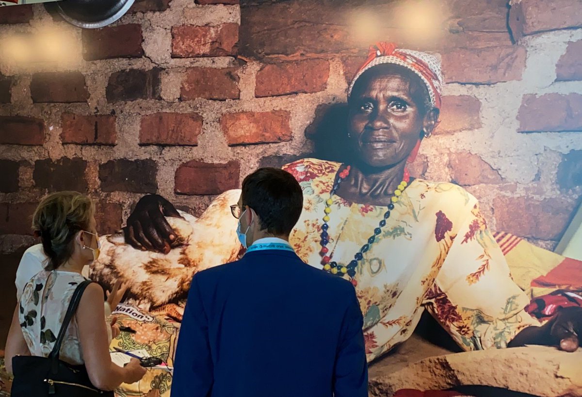 EduCannotWait's tweet photo. "My heart is deeply moved, as I see the compassion &amp; expertise in @FondazioneAVSI work" ~ #ECW Director @YasmineSherif1 visiting the "You Are Worthy" exhibit at @MeetingRimini showing #AVSI's work in #Uganda with vulnerable #women. https://t.co/8ZhwzpPAjm