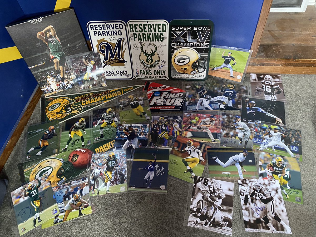 Crew_Rays_08's tweet photo. Calling Wisconsin sports twitter! My parents are moving and I have recent uncovered an assortment of my old memorabilia that I can’t store. I’ll be giving this all away. Follow my page (IFB) and RT this tweet to win any piece of your choosing! Details below! https://t.co/SSLYRSz8fI