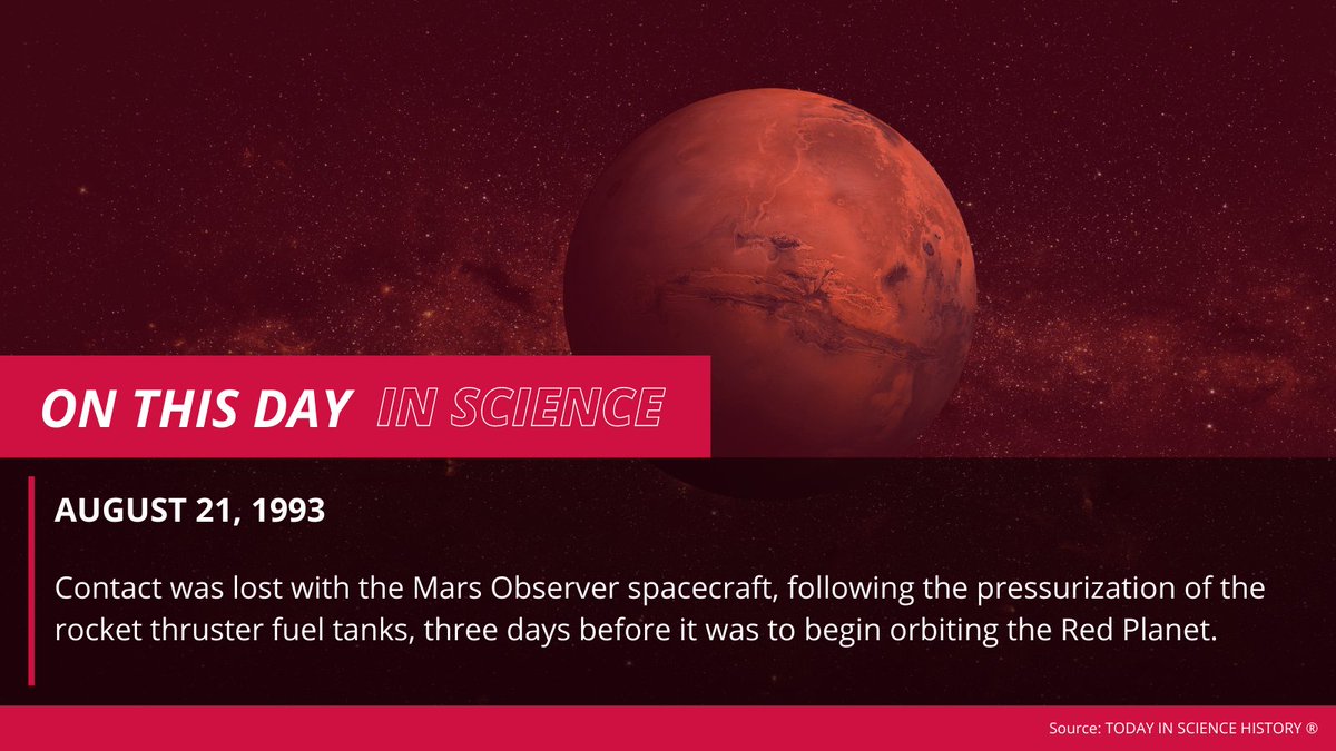 ThomasSci's tweet photo. The #MarsObserver was to be the first U.S. spacecraft to study #Mars since the Viking missions 18 years earlier. The fate of the $980 million mission remains unknown, though a commission studied possible causes for the failure.
#sciencehistory #sciencenews #spacenews https://t.co/JrbgJ1cP2q