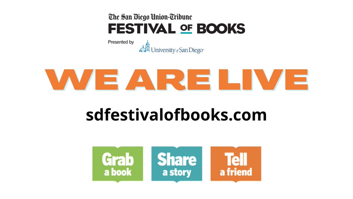 Happening now, the 5th annual Festival of Books presented by the University of San Diego. Visit the link in bio for one-on-one conversations, exciting panels, virtual readings by your favorite authors, and more! #GrabABook