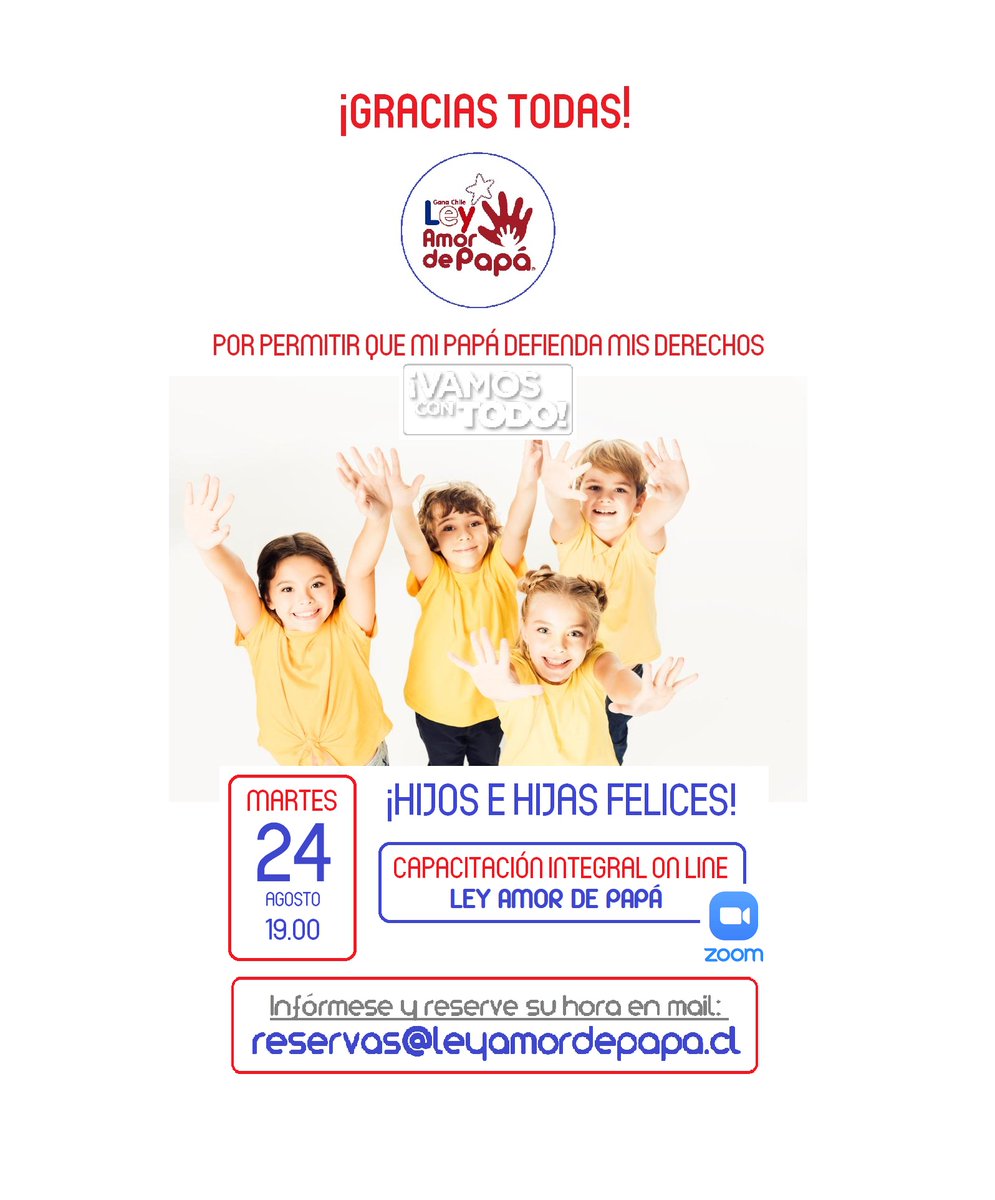 AmordePapa's tweet photo. ¿HASTA CUÁNDO ESPERARÁ PARA DEFENDER LOS DERECHOS DE SUS HIJOS E HIJAS?

Sepa hacerlo gracias a nuestra #LEYAMORDEPAPÁ que consagró por primera vez en Chile la figura legal de #custodiacompartida y el principio de #corresponsabilidadparental -- ¡INMENSOS LOGROS!

¡VAMOS CON TODO! https://t.co/ss63CwO9fD