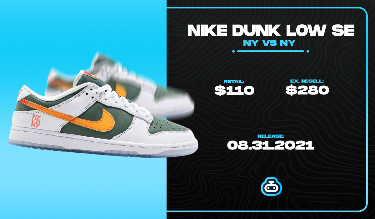 NIKE DUNK LOW SE
'NY vs NY'

Features a Sage Green leather base with White tumbled leather overlays with an icy translucent outsole which completes the design🔥

LIKE+RT+tag=surprise in your DMs🙀