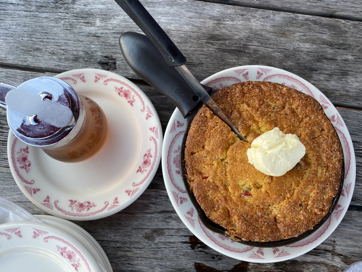 Spicy cornbread with honey? I’m here for it. <a href="/MidwoodBBQ/">Midwood Smokehouse</a>