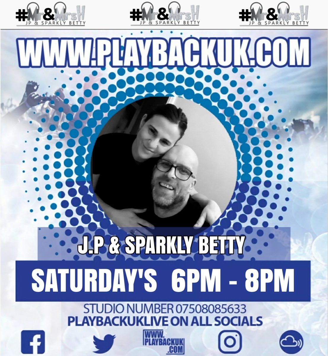 J.P &amp; SPARKLY BETTY LIVE NOW
6PM - 8PM - DNB -JUNGLE - VIBES 
For Shouts &amp; Request: 07508-085-633 📲
Get Involved The Program #PBUK ▶️
#MrAndMrsHShow 🎚🎛🔥🚀💥🎧

▪︎Tunein App: tun.in/seRBl
▪︎ Online playbackuk.com 
▪︎ LONDON #TenFiftySixONYour 📻