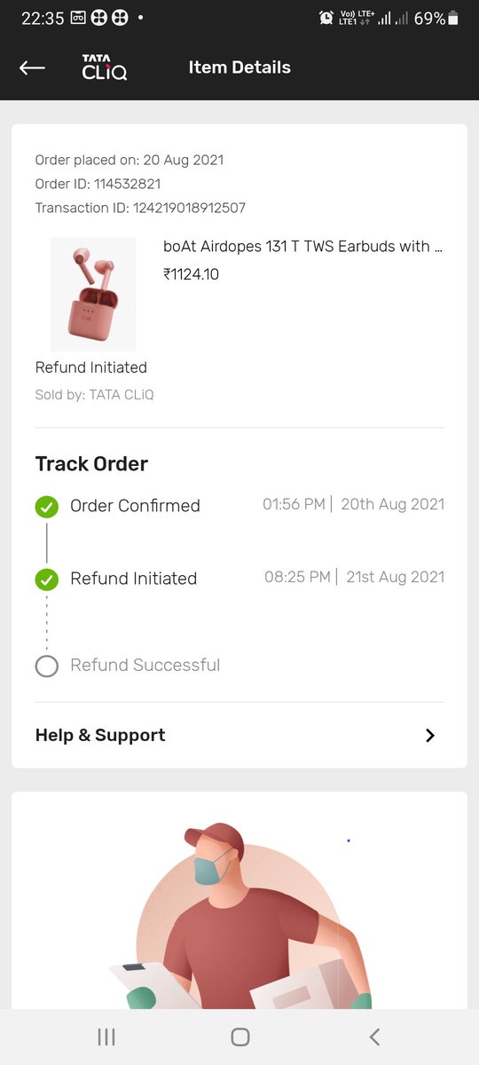 SapkalePradip's tweet photo. Very pathetic service by tata cliq, I have ordered earbud on 21st Aug 21 and tata canceled it on 22nd Aug on status of out of stock and process refund but when I check on site, same product is available...it's really frustrating, its a gift..@TataCLiQ @APandey_2547 @vikaspurohit https://t.co/NhYClQHfy8