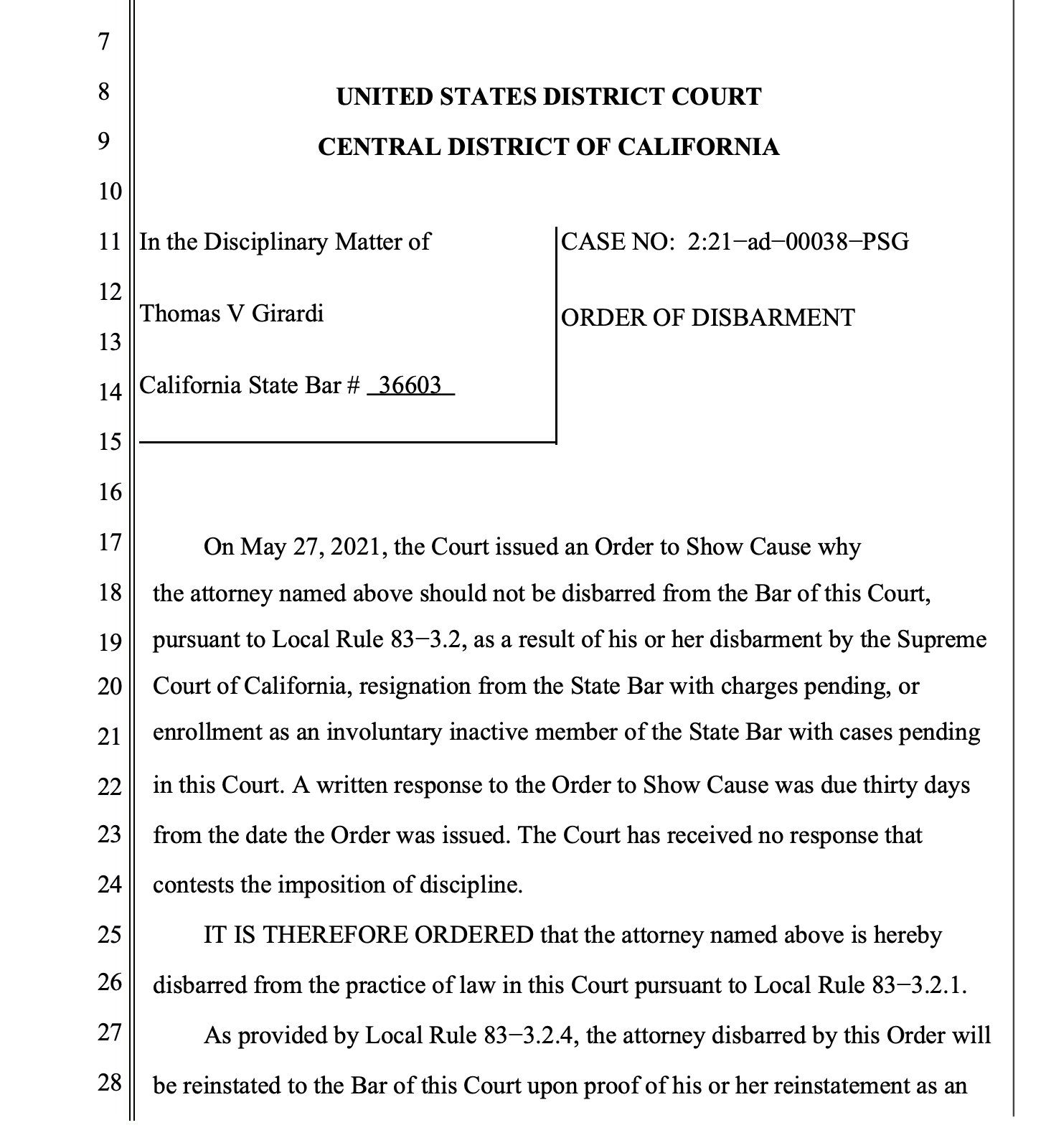 Emily D. Baker ( ️) ⚖️ 💜 on Twitter "🚨 BREAKING TOM GIRARDI DISBARRED