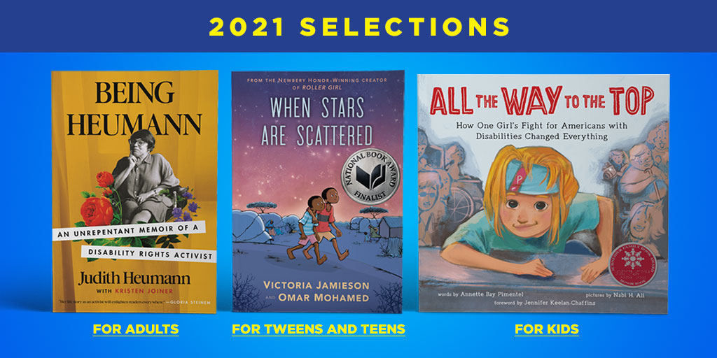 OneBookSD's tweet image. Announcing the 2021 One Book, One San Diego selections! Congratulations to @judithheumann @kristenjoiner @jkclegacy @AnnettePimentel @nabihaiderali @JamiesonV Omar Mohamed &amp;amp; Iman Geddy
