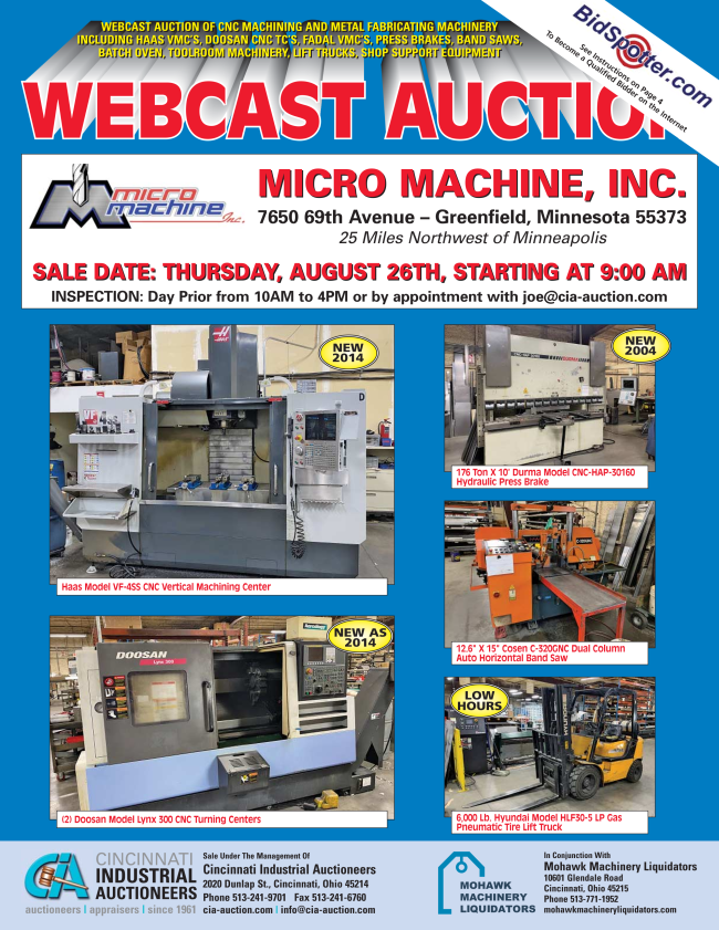 MohawkAuctions's tweet photo. Press Brakes, Plate Rolls, Saws. 2014 Haas &amp; Doosan Machining &amp; Turning Centers. https://t.co/CraRDwJtdU https://t.co/lL251FwzQe