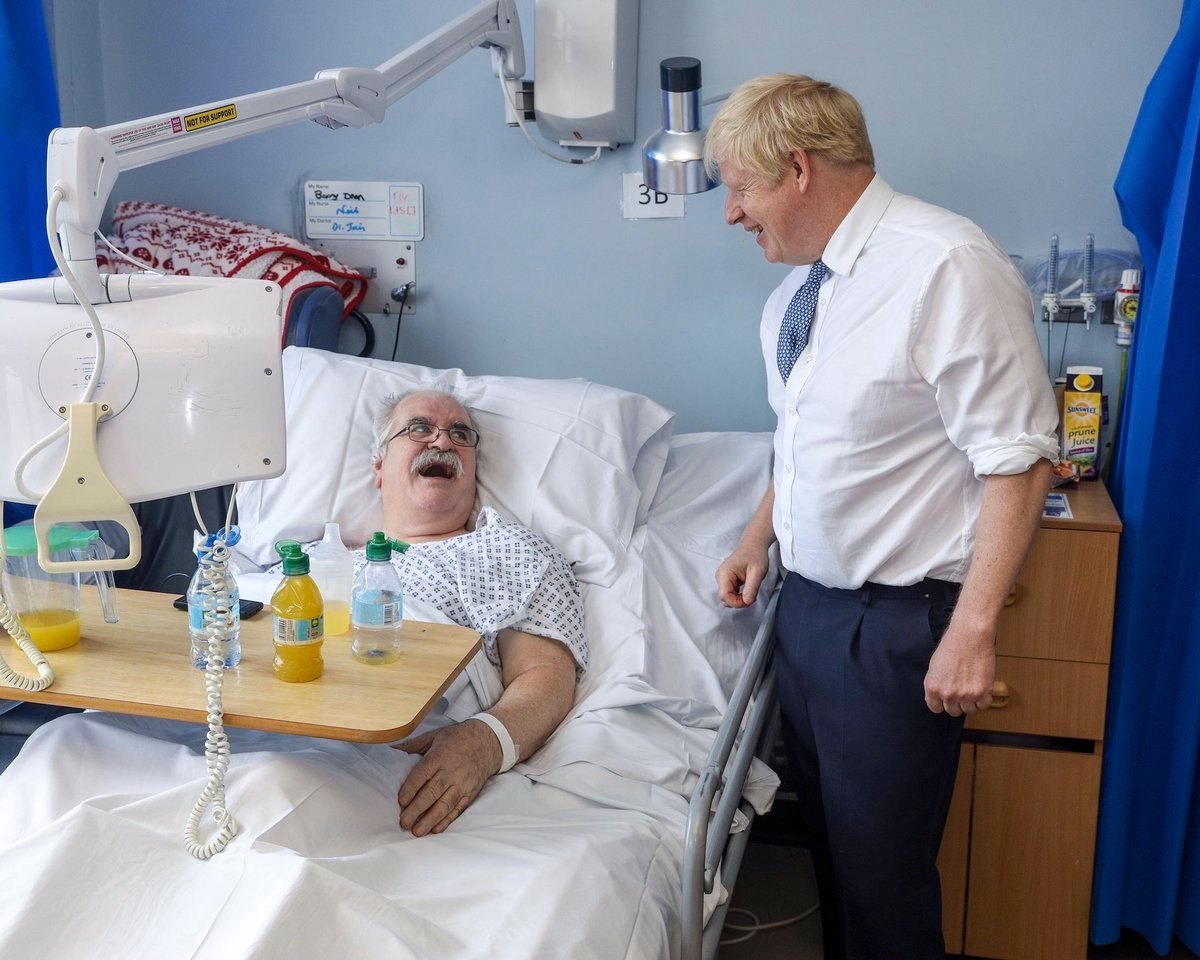 'Great news George you're being transferred to a new hospital' 'Where is it?' 'You're in it'