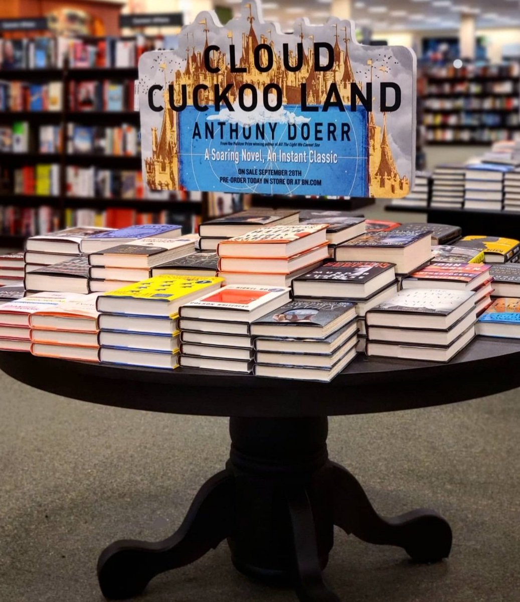 bn_neshaminy's tweet photo. Pre-Order the #1 Most-Anticipated Book of Fall 2021, CLOUD CUCKOO LAND by Pulitzer Prize Winning Author @anthonydoerrwriter!

Pre-order the book that will have everyone talking this fall &amp; guarantee your copy in-store or by calling 215-364-4235!

DETAILS: https://t.co/qzxYYAmxh9 https://t.co/iEDks4hMtf
