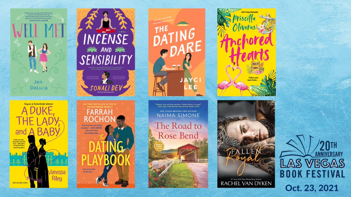 Celebrating #BookstoreRomanceDay? 📚❤️

Check out these books from this year's #VegasBookFest authors:
@jaydee_ell 
@Sonali_Dev 
@authorjaycilee 
@PrisOliveras 
@VanessaRiley 
@FarrahRochon 
@Naima_Simone 
@RachVD