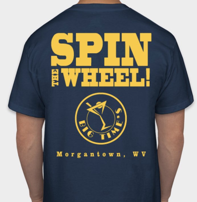 BigTimes_WV's tweet photo. MOUNTAINEER. FOOTBALL. IS. BACK. T-minus two weeks until kickoff! Let’s celebrate with some Big Time’s game day shirts🍻🏈

Shirts are on sale now for $20. Want a free one? 🚨FOLLOW, RT, &amp; tag another WVU fan for a chance at a free shirt!🚨 #LetsGo https://t.co/jvUZRuu6X4